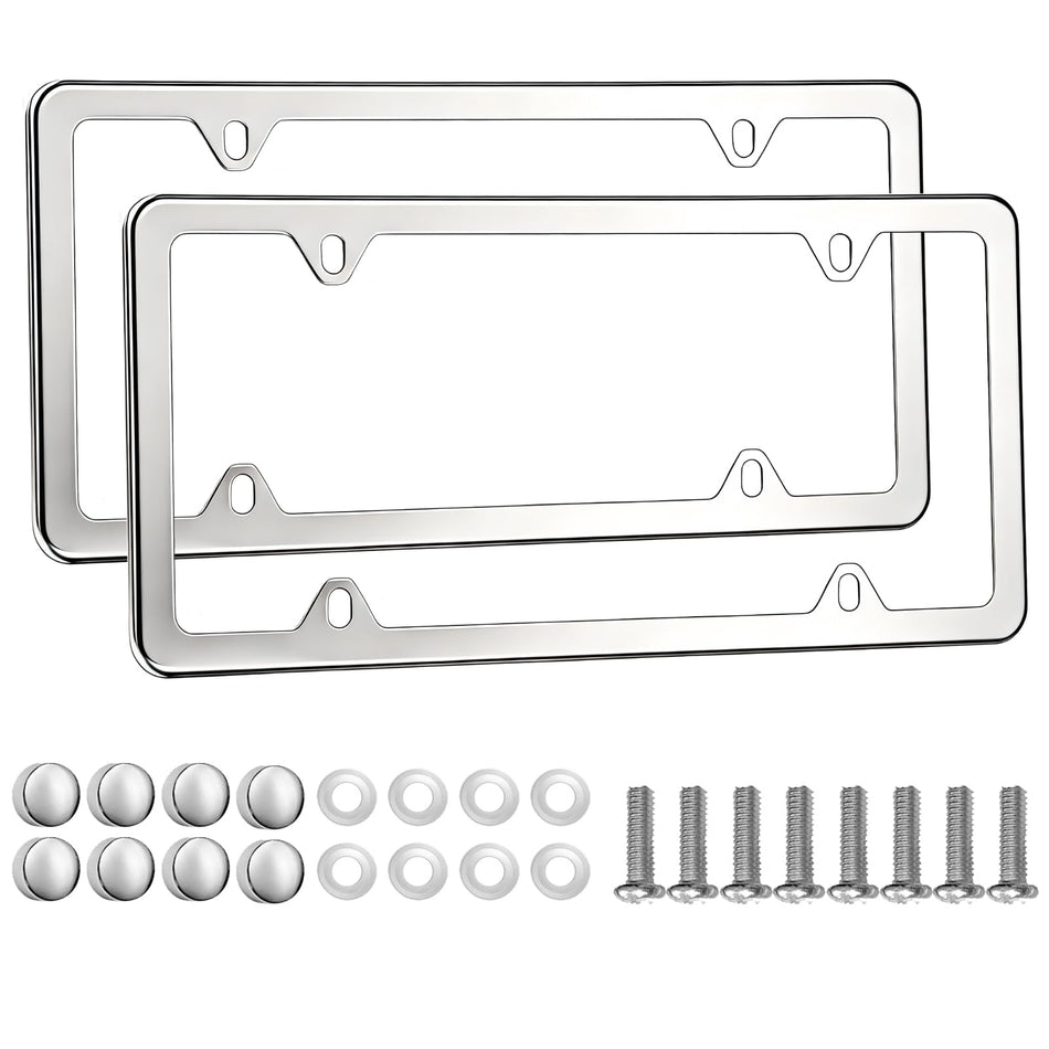 2PCS Premium Matte Black License Plate Frames